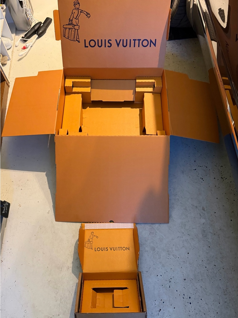 Louis Vuitton Orange Shipping Packaging Boxes